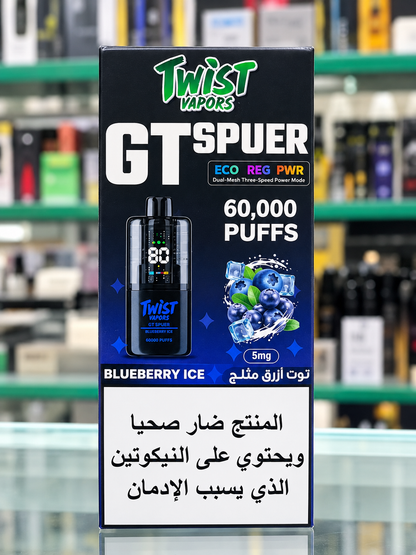 Twist Vapors GT Spuer Disposable Vape - Blueberry Ice (60,000 Puffs)