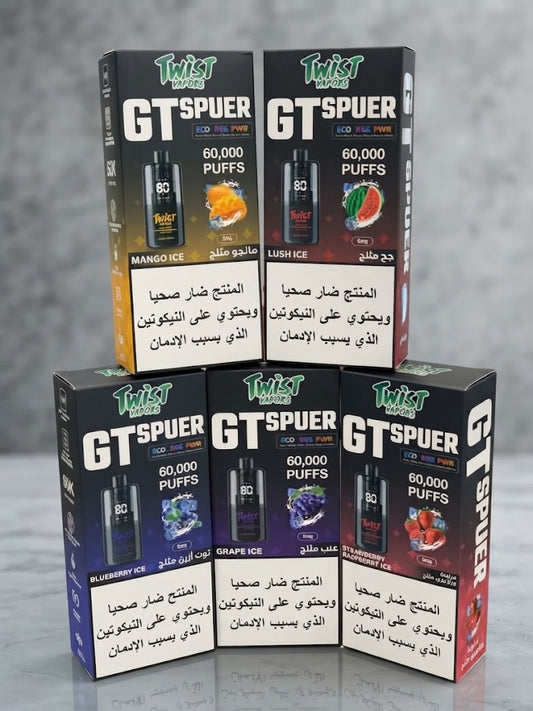 Twist Vapors GT Spuer Disposable Vape - Grape Ice (60,000 Puffs)